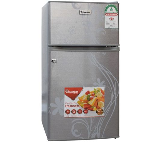 RAMTONS 90 LITRES DOUBLE DOOR DIRECT COOL FRIDGE, SILVER- RF/222