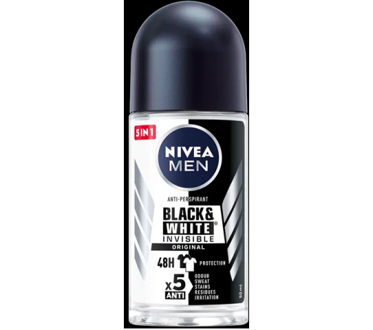 NIVEA MEN BLACK & WHITE INVISIBLE ORIGINAL DEODORANT ROLL-ON 50ML