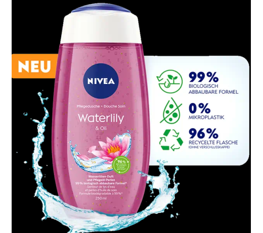 NIVEA WATERLILY & OIL SHOWER GEL 250ML