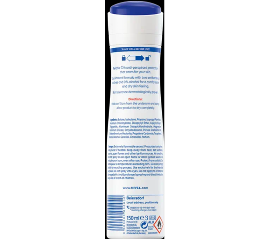 NIVEA DRY COMFORT ANTI-PERSPIRANT SPRAY 150ML