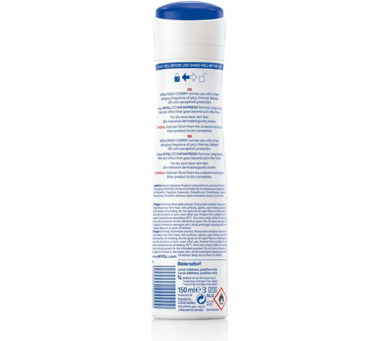 NIVEA FRESH CHERRY ANTI-PERSPIRANT SPRAY 150ML