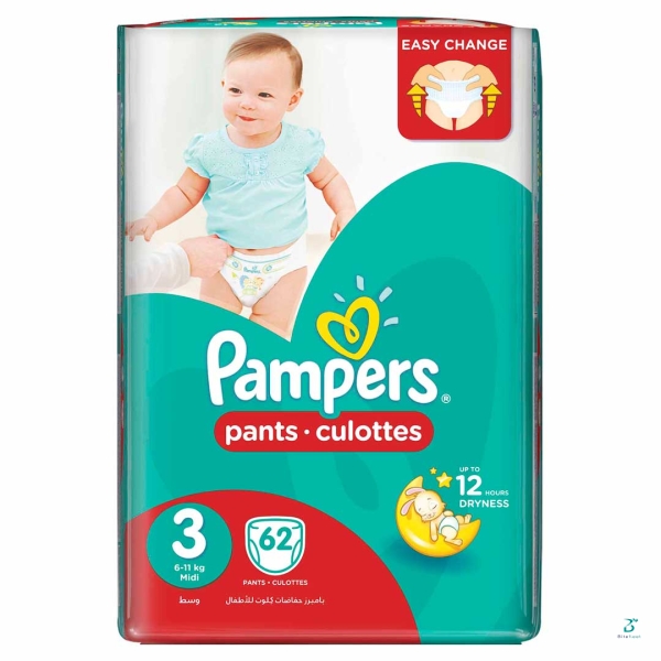 PAMPERS-PANTS-MIDI-UNISEX SIZE3 62'S